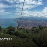 Ordu Boztepe teleferiginden sehir ve Karadeniz manzarasi